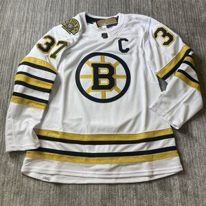 Boston Bruins Patrice Bergeron Jersey Mens 50 Adidas 100th Anniversary Authentic